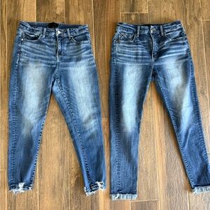 Buckle Black Distressed Blue Ankle Jeans, size 29